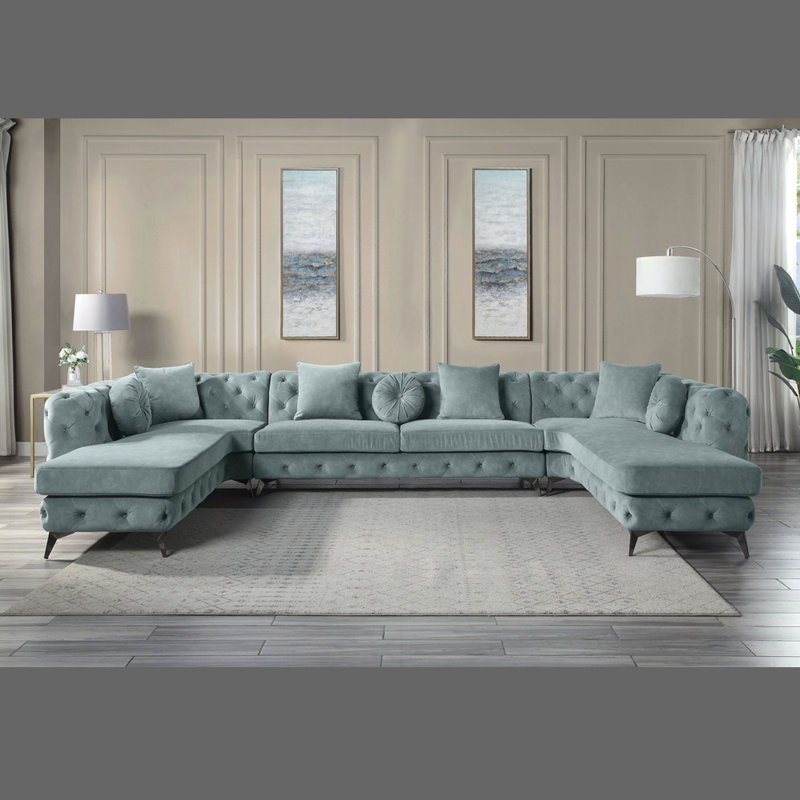 Canapé modulaire de luxe 5 places avec coussins