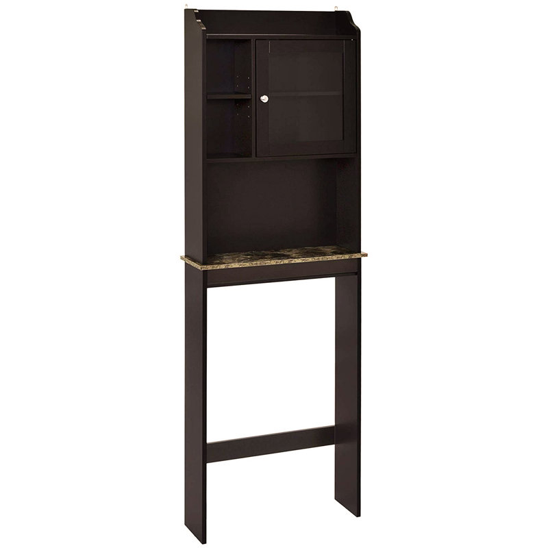 Modern Over The Toilet Space Saver Organization Wood Storage Cabinet for Home, Bathroom, Espresso