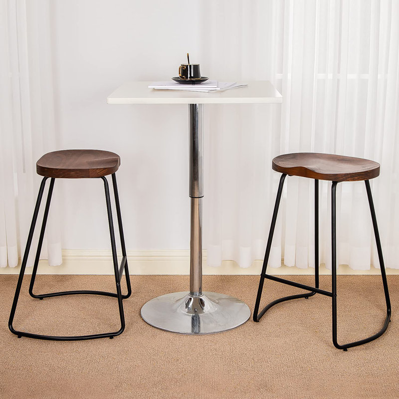 Ensemble de 2 tabourets de bar, Noyer