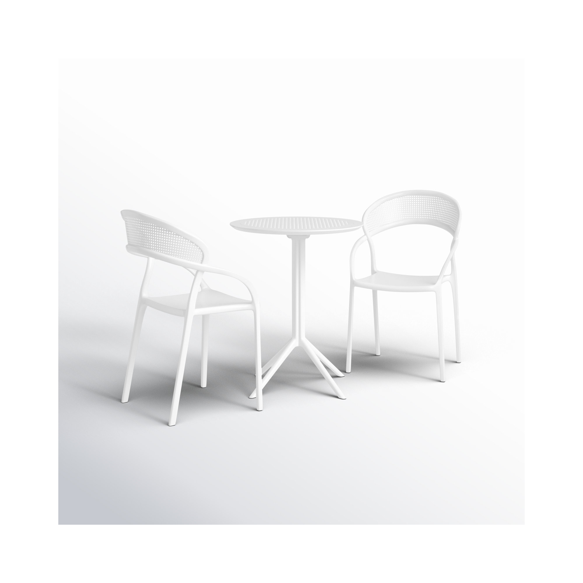 Farrah Round 2 - Person 24" Long Bistro Set, White