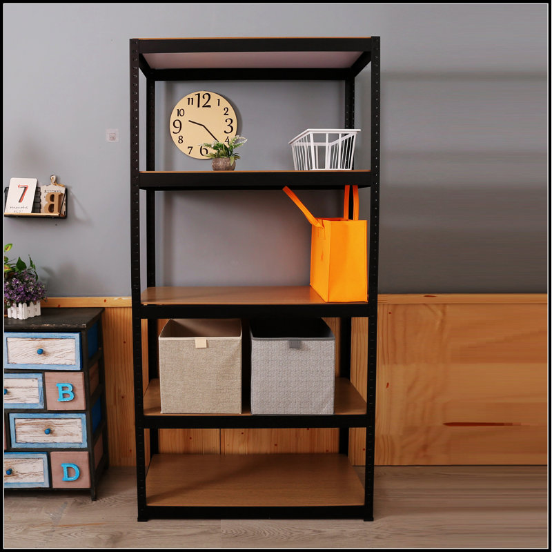 Étagère de rangement réglable en métal robuste à 5 niveaux, durable et facile à nettoyer pour les espaces organisés