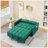 Modern Velvet Loveseat Futon Sofa Couch with Reclining Backrest, Toss Pillows, Pockets, and Convertible Sleeper Function for Living Room-935130570