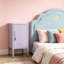 Table de bout verrouillable en métal, table d'appoint moderne avec tablettes réglables, armoire de rangement minimaliste pour chambre à coucher, salon, assemblage facile, mauve
