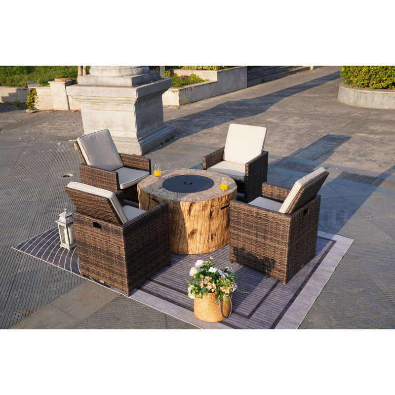 Ensemble de conversation pour 4 personnes avec coussins