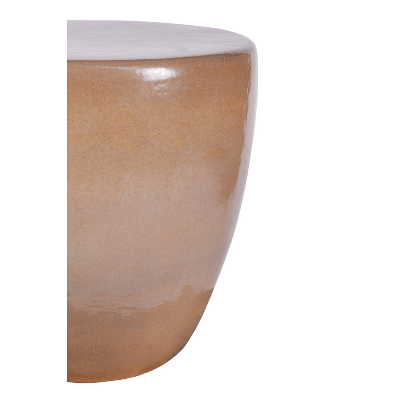 Bowness Outdoor Round Side Table, Taupe Gloss
