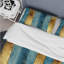 Ensemble de housse de couette transitionnel à rayures bleu ciel et doré-109160745