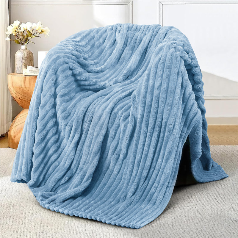 Jeté pour lit double grand lit réversible 400 GSM, Bleu