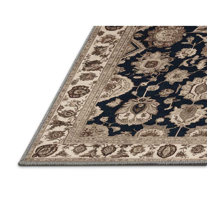 Tapis persan gris lavable à la machine, Rectangulaire 2 pi x 3 pi