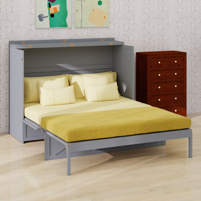 Stylish Wall Bed Integrating Large Drawers for Bedroom Organization