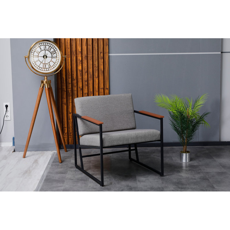 Bina Upholstered Wingback Chair, Grey