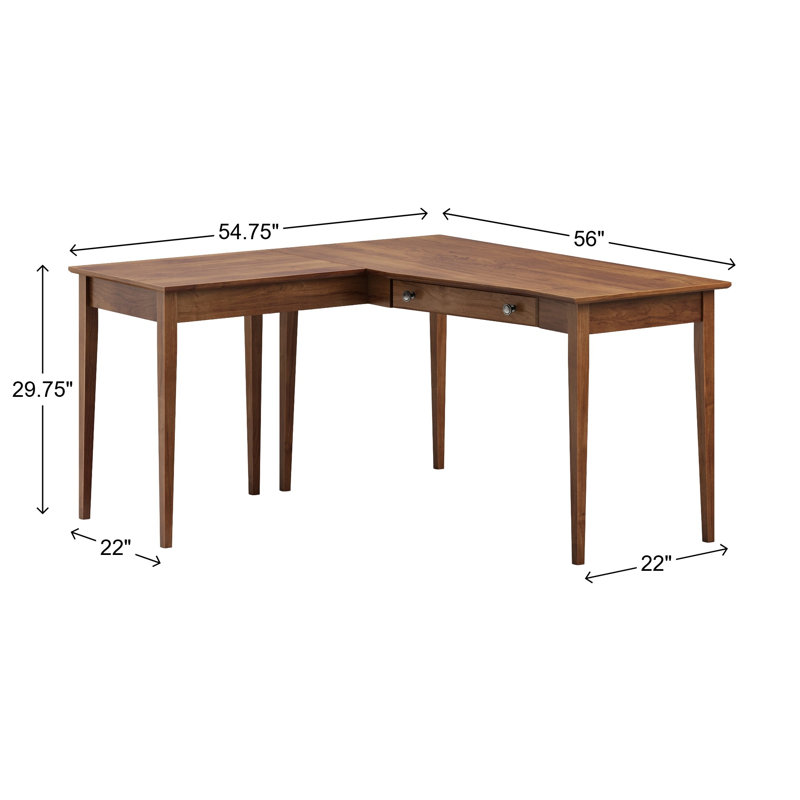 Bureau en bois massif gauche Malani, Brun toscan