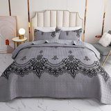 3-Piece Damask Quilt Set - Lightweight Soft Bedspread for Bedroom Decor (1 Quilt, 2 Shams)