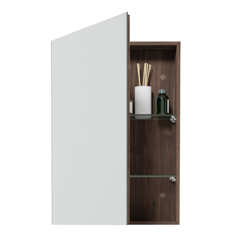 17'' W Mirrored Medicine Cabinet, Oyster White