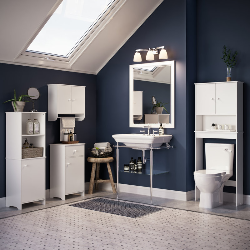 Armoire de rangement murale au-dessus de la toilette blanche pour la salle de bain Medford RiverRidge