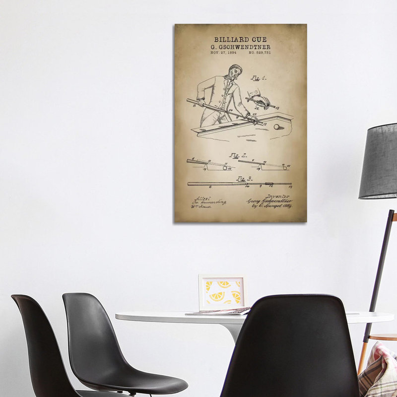 Billiard VI by PatentPrintStore - Wrapped Canvas Print, 101.6 cm H x 66.04 cm W x 3.175 cm D