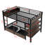 Lit superposé double en métal avec tablettes de rangement et ports USB, noir-121067042