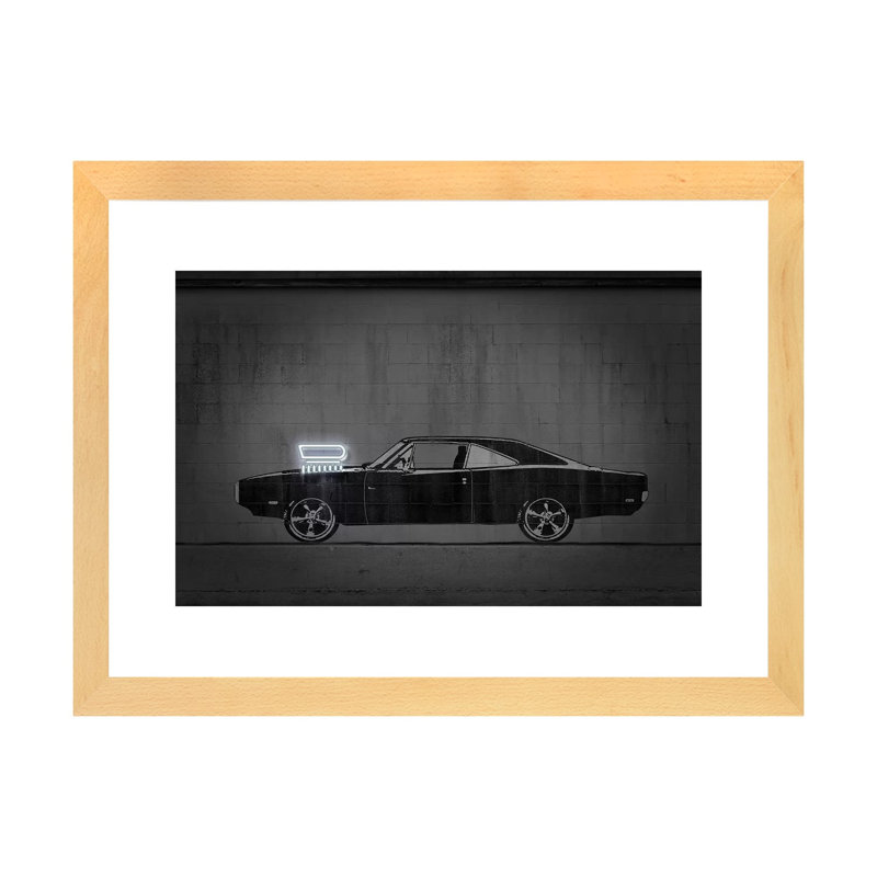Impression d’art graphique « charger » par octave Mielu, Blanc, H 16 po x l 24 po x P 1 po, Papier bois naturel