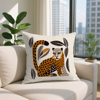 Oreiller carré réversible intérieur / extérieur Ayra Leopard