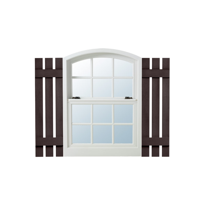 Chocolate Brown Board and Batten Vinyl Exterior Shutters, 47" x 12"