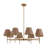 8-brown rattan woven adjustable iron pendant light