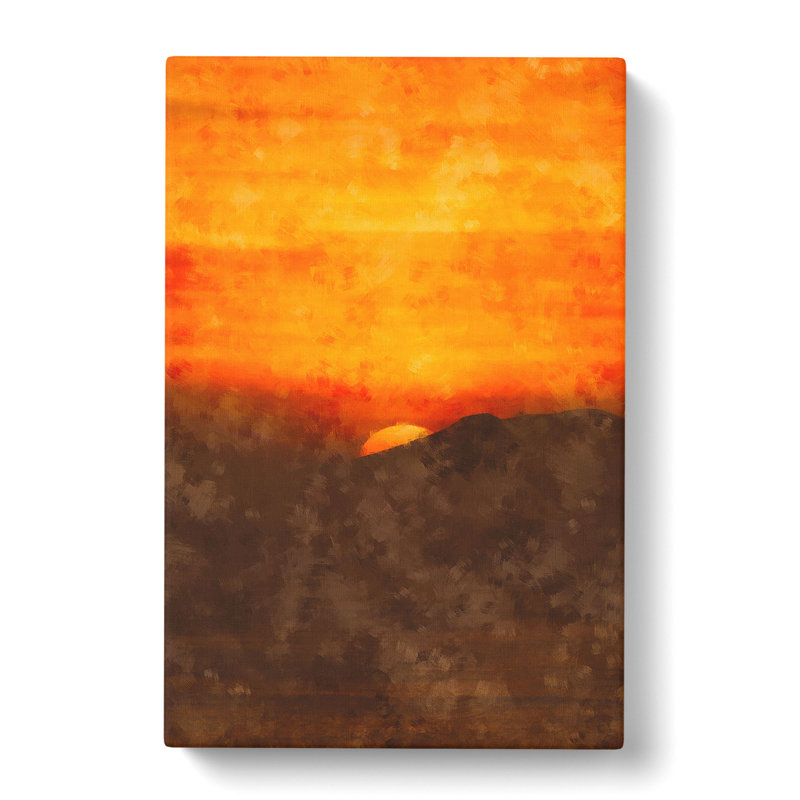 Orange Sunset Abstract - Wrapped Canvas Painting, 60cm H x 40cm W x 3cm D