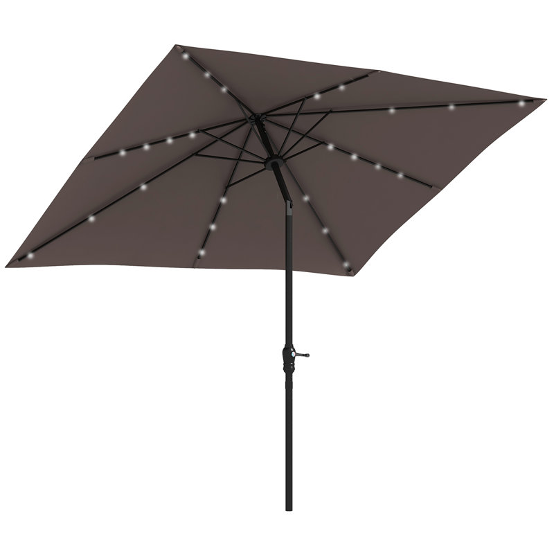 Parasol de marché rectangulaire Laplante, H 97,2 po x l 105,6 po x P 80,4 po, Marron clair