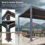 Pergola mauve en aluminium avec toit ajustable et toit rigide-125939390