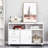 Printer Stand Home Office Mobile Cabinet Organizer Desktop With Caster Wheels, 2 Locking Breaks And Drawer