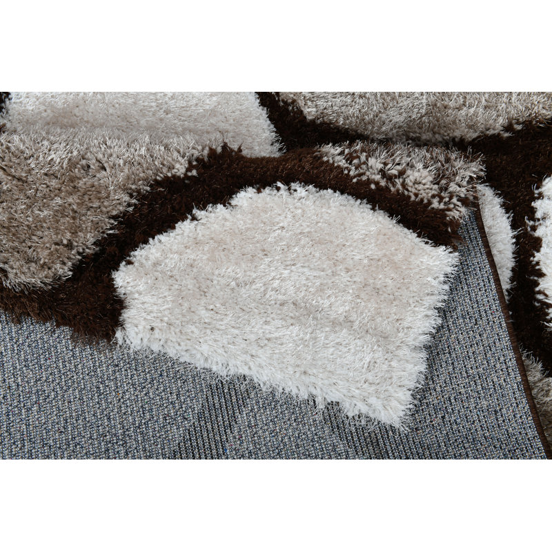 Hugoton Geometric Shag Area Rug, Rectangle 60 x 110cm