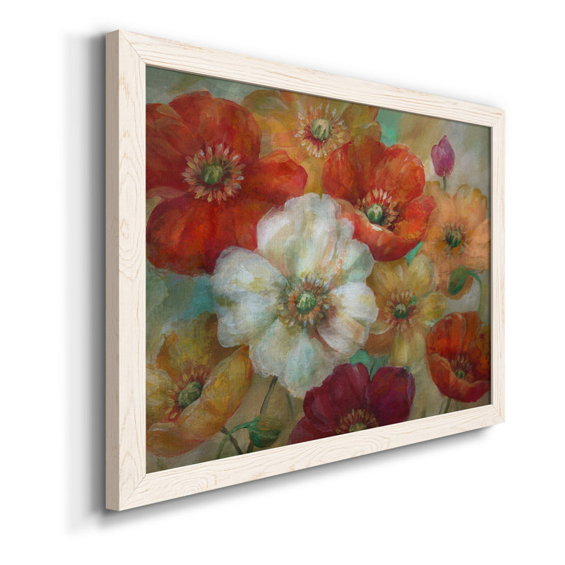 Poppycentric - Peinture sur toile encadrée, H 37,5 po x l 27,5 po x P 1,5 po, Toile avec cadre blanc