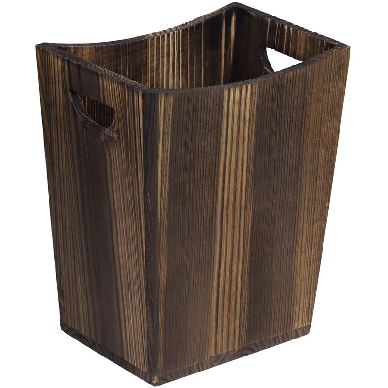 Poubelle en bois Rustic Farmhouse, Brun