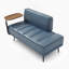 55 po de largeur de banc de lit en similicuir recouvert de tissu avec table d'appoint, canapé pivotant à 360 degrés, repose-pieds de vestibule, banc de fenêtre avec pieds en métal pour chambre à coucher, salon-1153302370