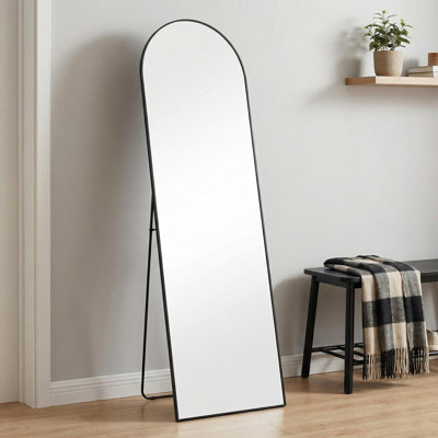 Miroirs muraux pleine grandeur en aluminium avec support