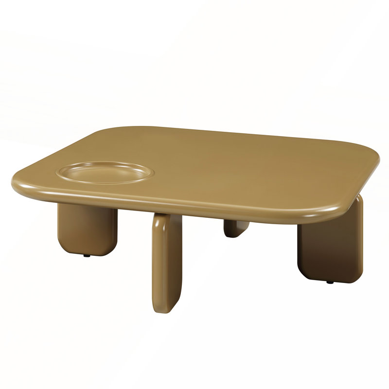 Table basse haute brillance avec fabrication en panneau de fibres à densité moyenne durable et design moderne et élégant pour des espaces de vie élégants