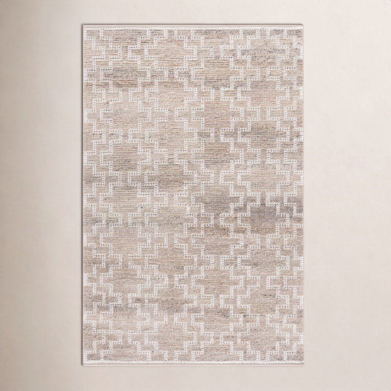 Hand-Woven Geometric Outdoor Rug, 6'-0" X 9'-0" Rectangle