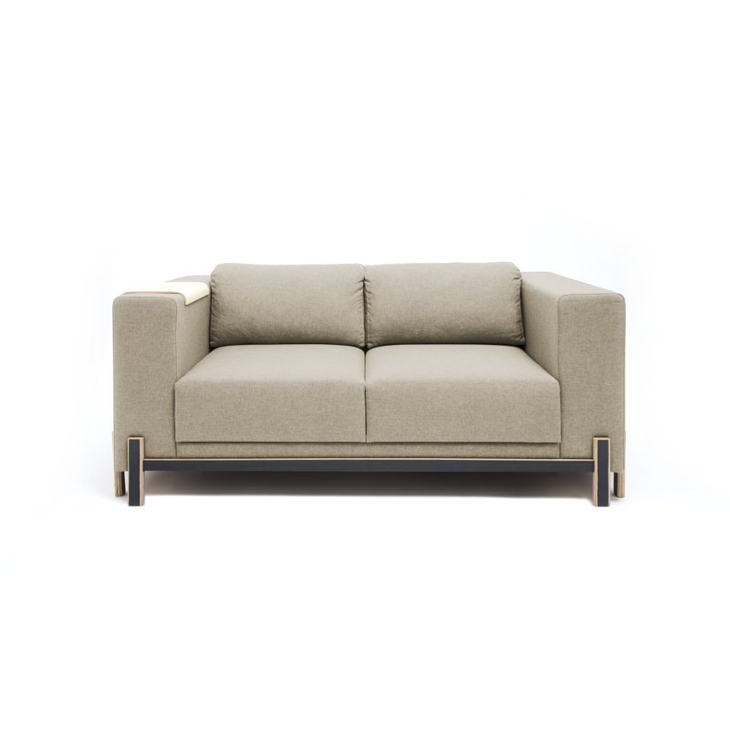 Pirwi Loveseat, Sand, Black