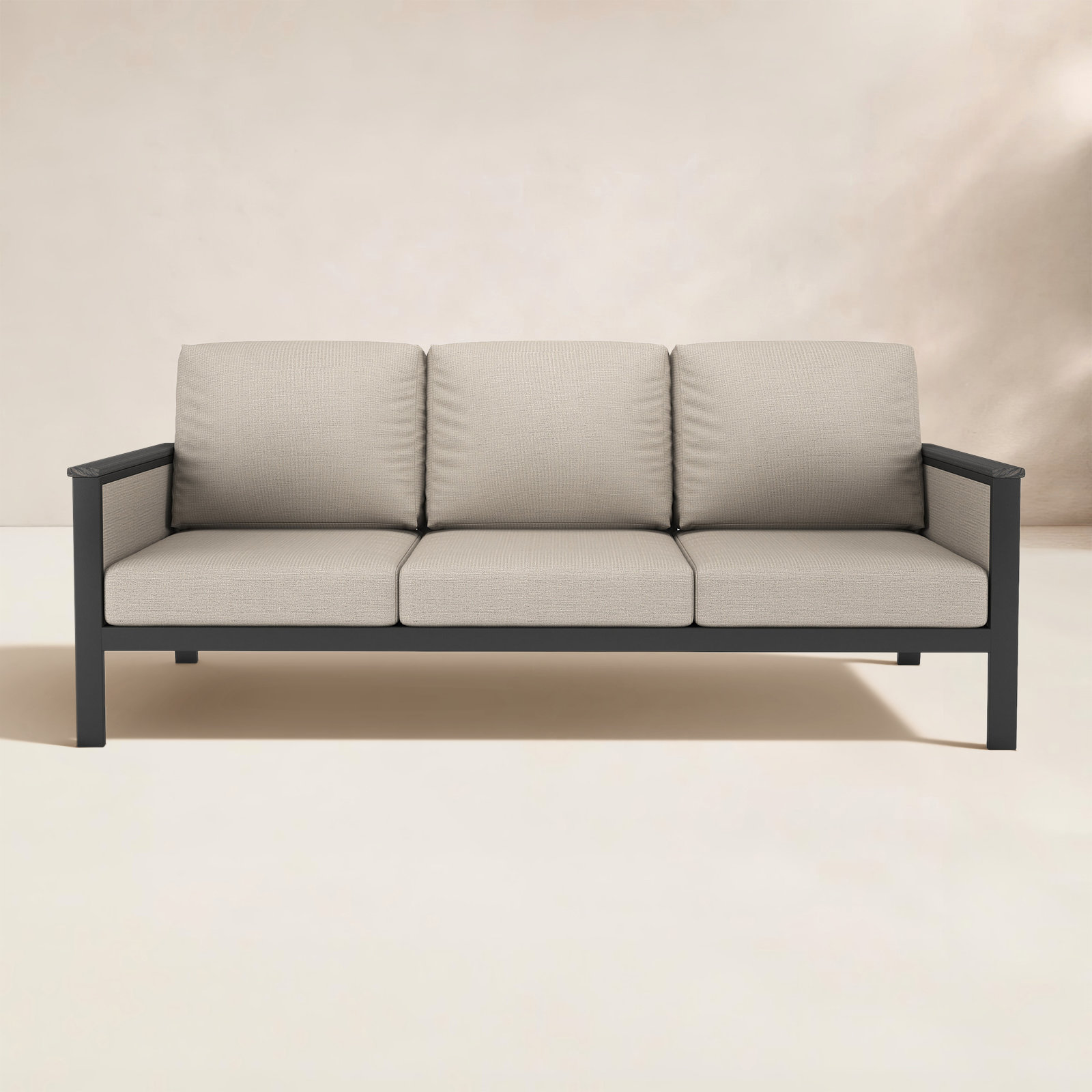 Townsend 80" Sunbrella® Patio Sofa, Cast Silver, Black/Cast Silver