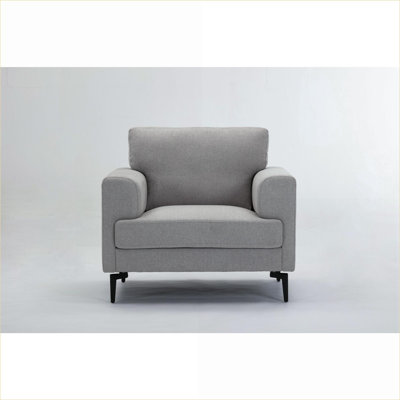 Chaise d'appoint rembourrée en lin gris clair Kyren