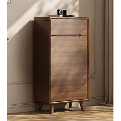 Armoire à chaussures autoportante en bois d'hévéa pour économiser de l'espace