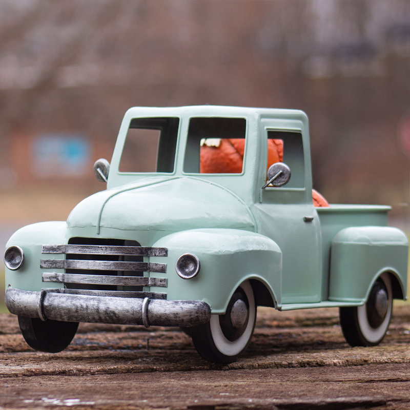 Petite camionnette en fer multi-saisonnière, Vert tendre