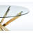 Round Dining Table With Cross Metal Leg And Glass Top-1396574356