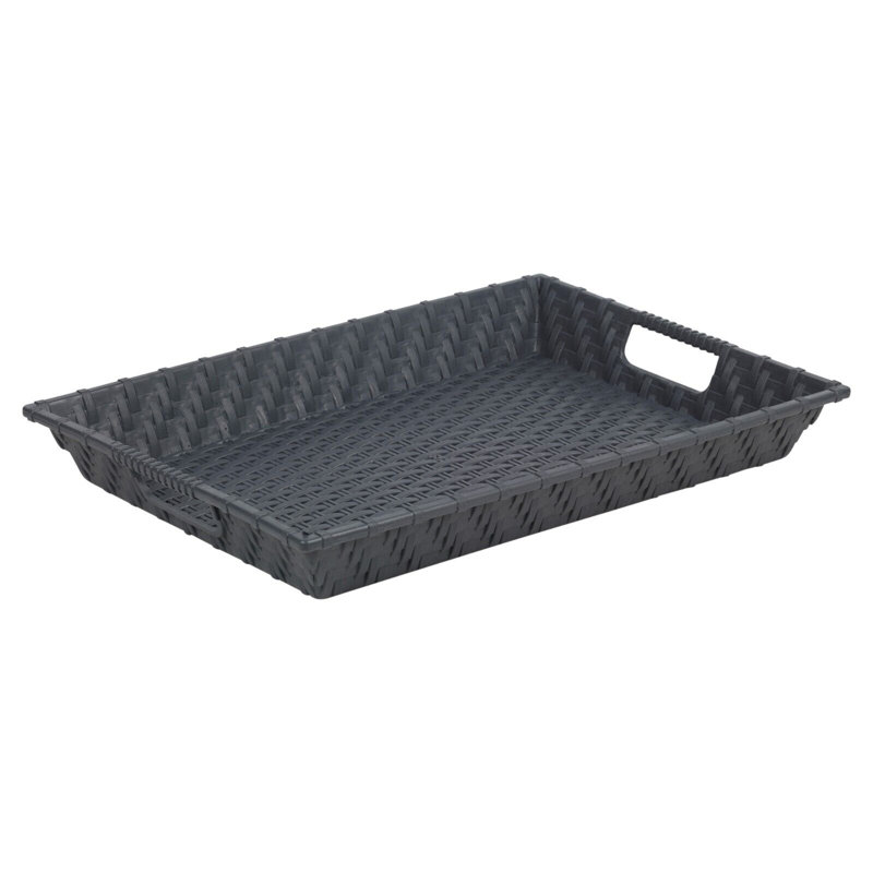 Bay Isle Home Ademoe Rattan Serving Dish, Dark Grey