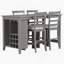 Ensemble de salle à manger 5 pièces à hauteur de comptoir en bois d'hévéa multifonctionnel avec chaises rembourrées