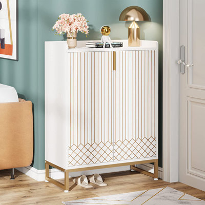 Hauge 20 Pair Shoe Storage Cabinet, 5-tier Entryway Shoe Cabinet with Doors