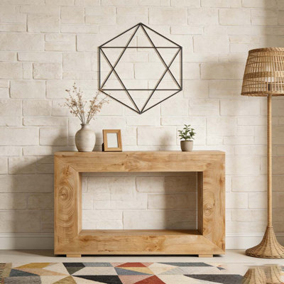 Table de canapé d'entrée en bois rustique avec rangement Farmhouse