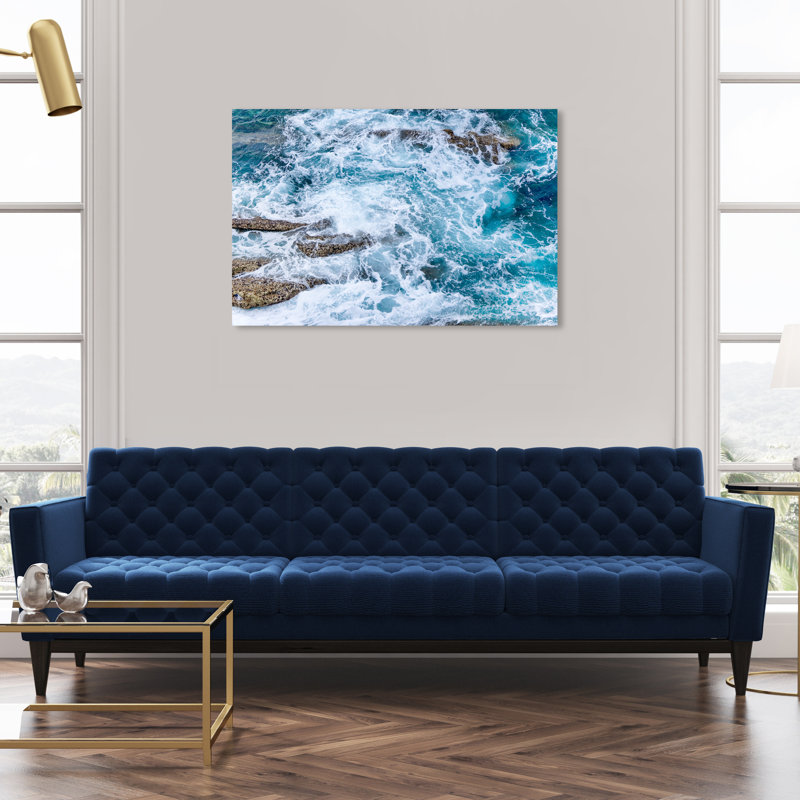 Mermaid Water Coastal - impression d'art graphique, Toile tendue, H 30 po x l 45 po x 1,5 po