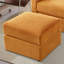 Chaise longue d'appoint à accoudoirs carrés avec repose-pieds en velours côtelé-1508996382