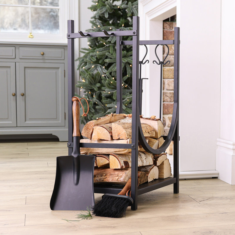 Amaron Metal Log Rack, Black