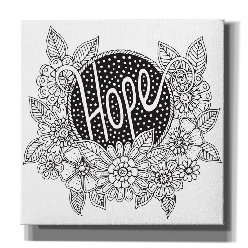 «Hope» par Hello Angel, art mural sur toile, H 26 po x l 26 po x P 1,5 po