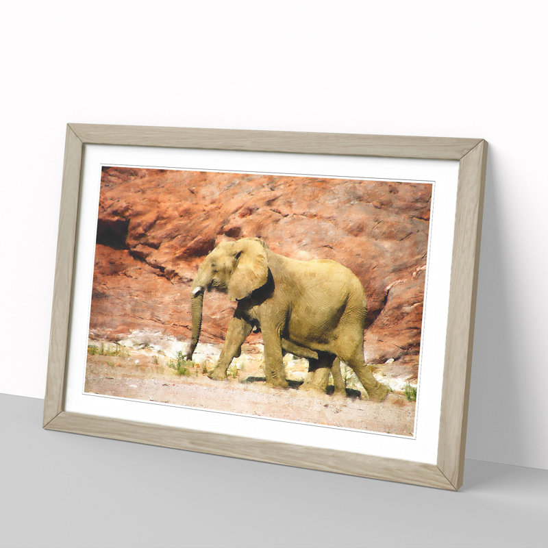 Elephant Vol.6 - Picture Frame Graphic Art, 27cm H x 36cm W x 2cm D, Oak Framed